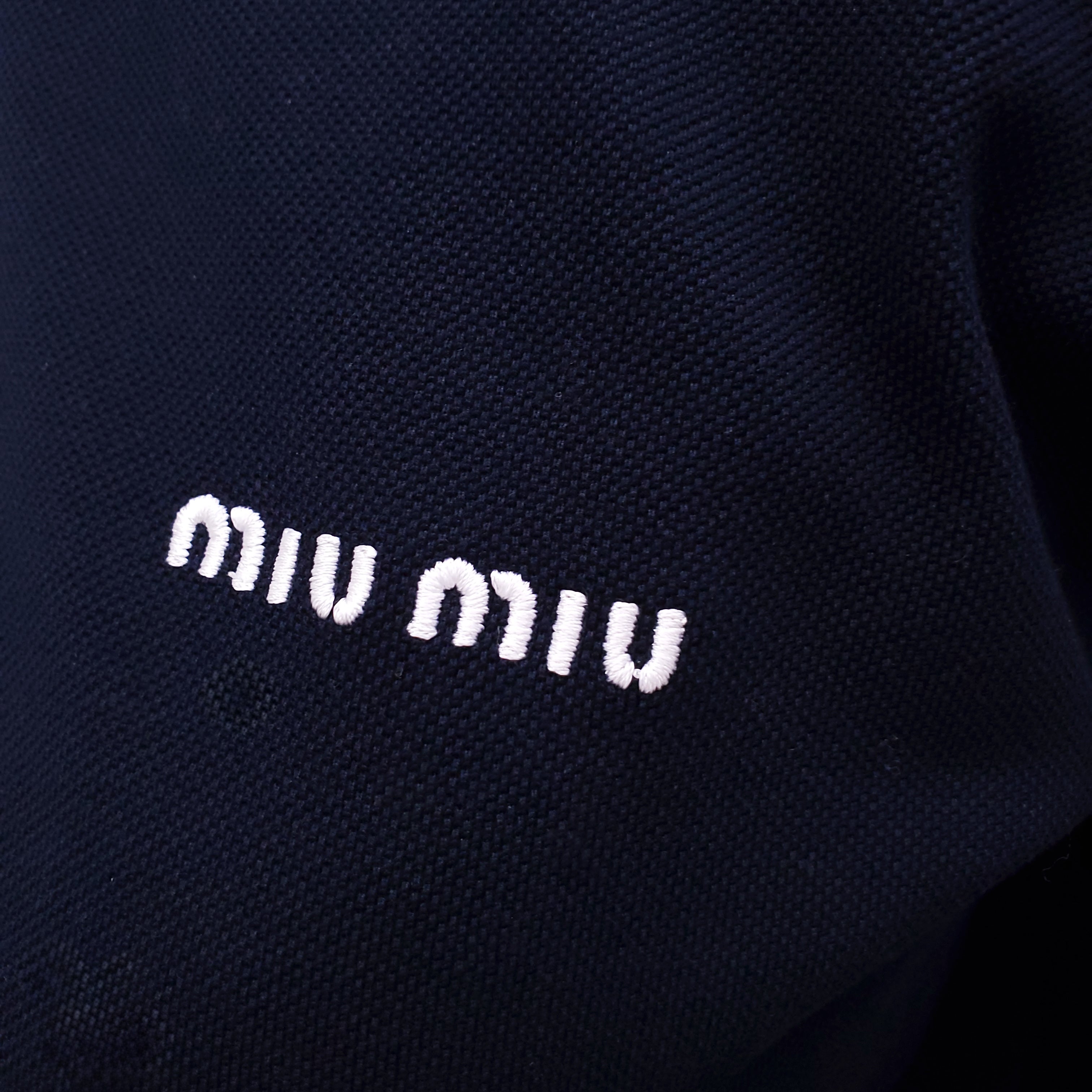 MIU MIU PIQUE AND POPLIN POLO SHIRT - SIZE XS