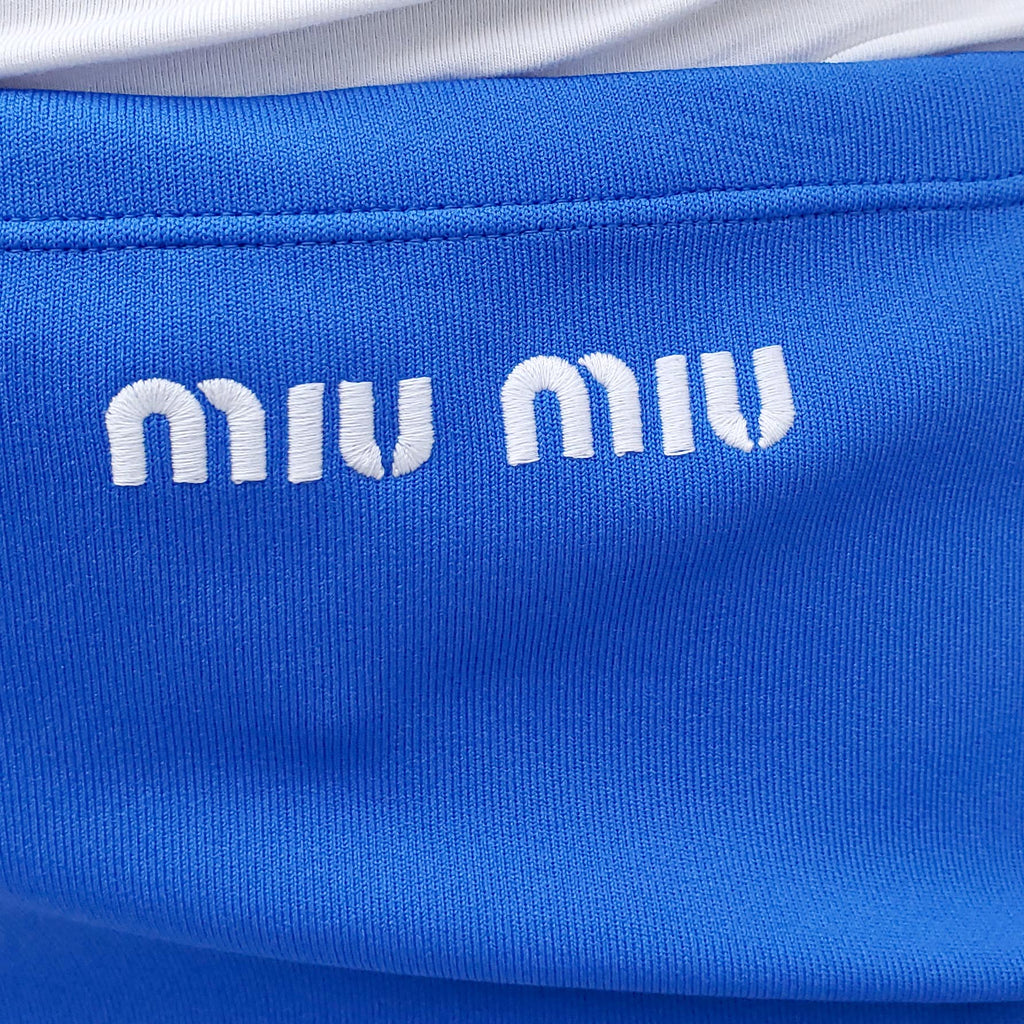 MIU MIU ROYAL BLUE LOGO SKIRT - SIZE 40