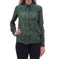 MIU MIU SILK GREEN PATTERNED BLOUSE - SIZE 42