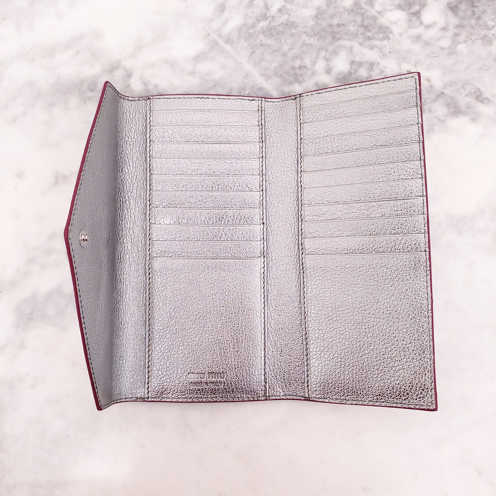 MIU MIU SILVER ENVELOPE WALLET