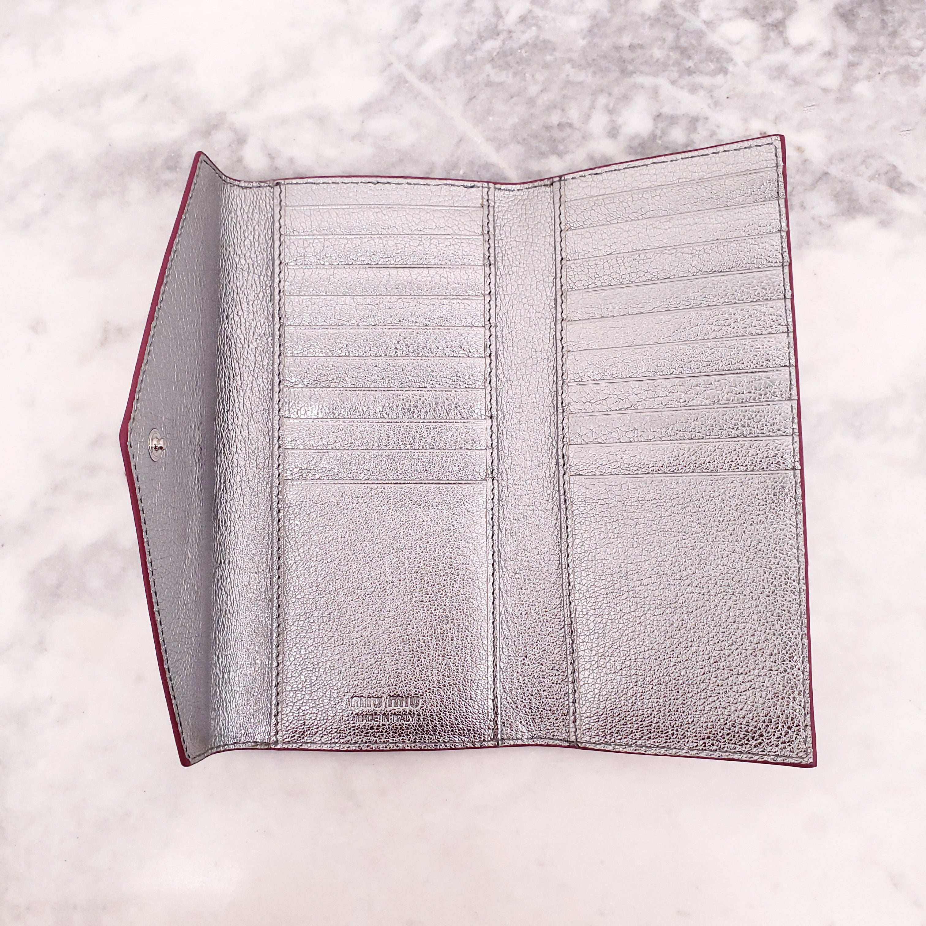 MIU MIU SILVER ENVELOPE WALLET