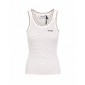 MIU MIU STRIPED KNIT LOGO TANK TOP - SIZE 36