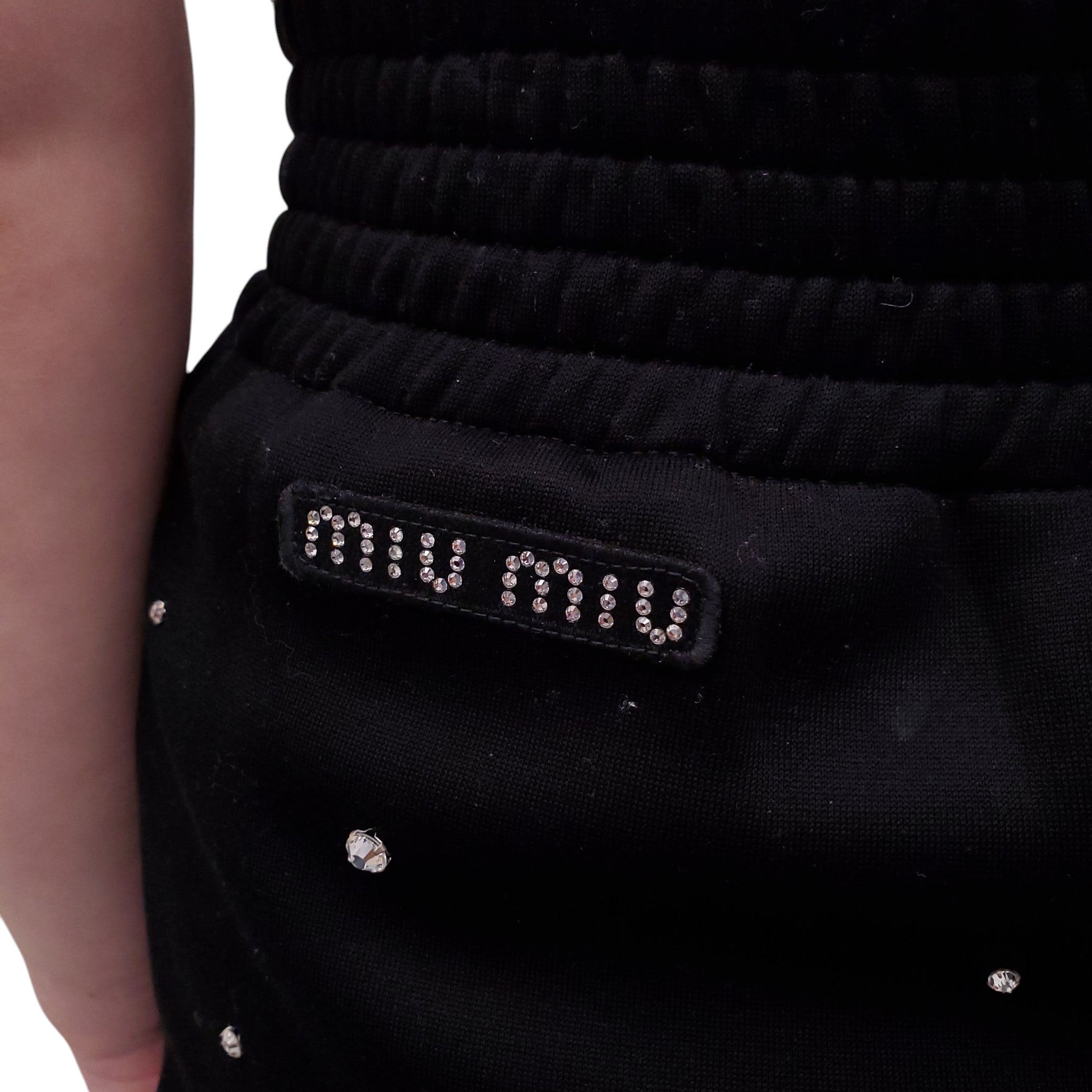 MIU MIU STUDDED SEQUIN SWEATPANTS WITH LOGO  - SIZE 38