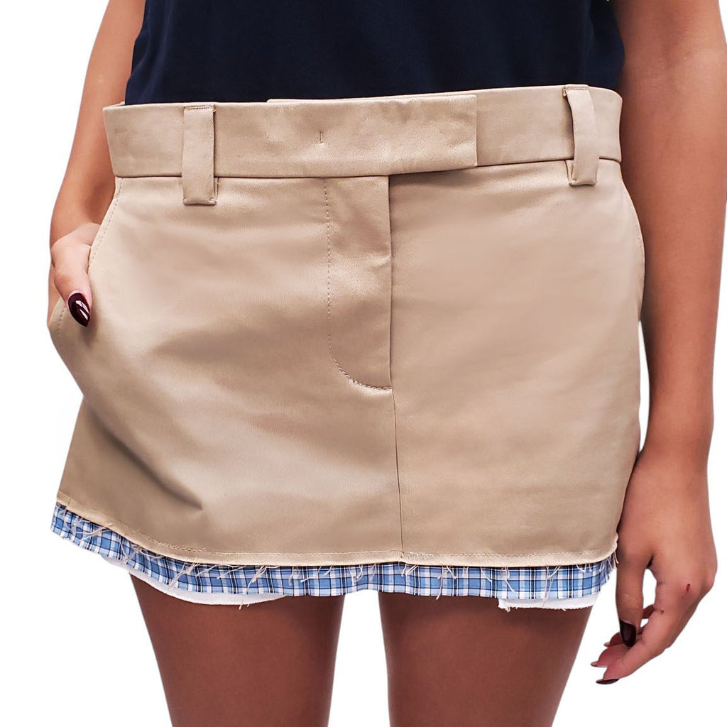 MIU MIU TRIM CHINO MINI SKIRT - SIZE 38