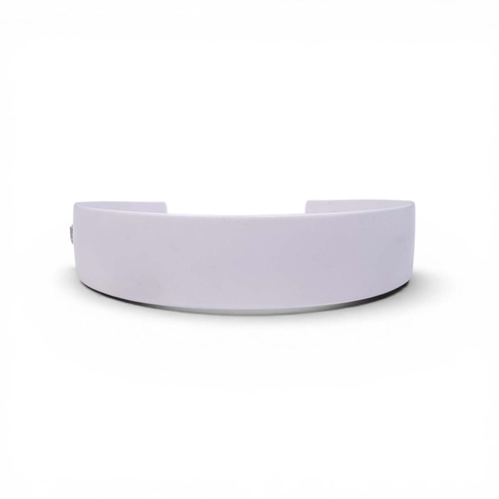 MIU MIU WHITE HEADBAND WITH CRYSTAL LOGO