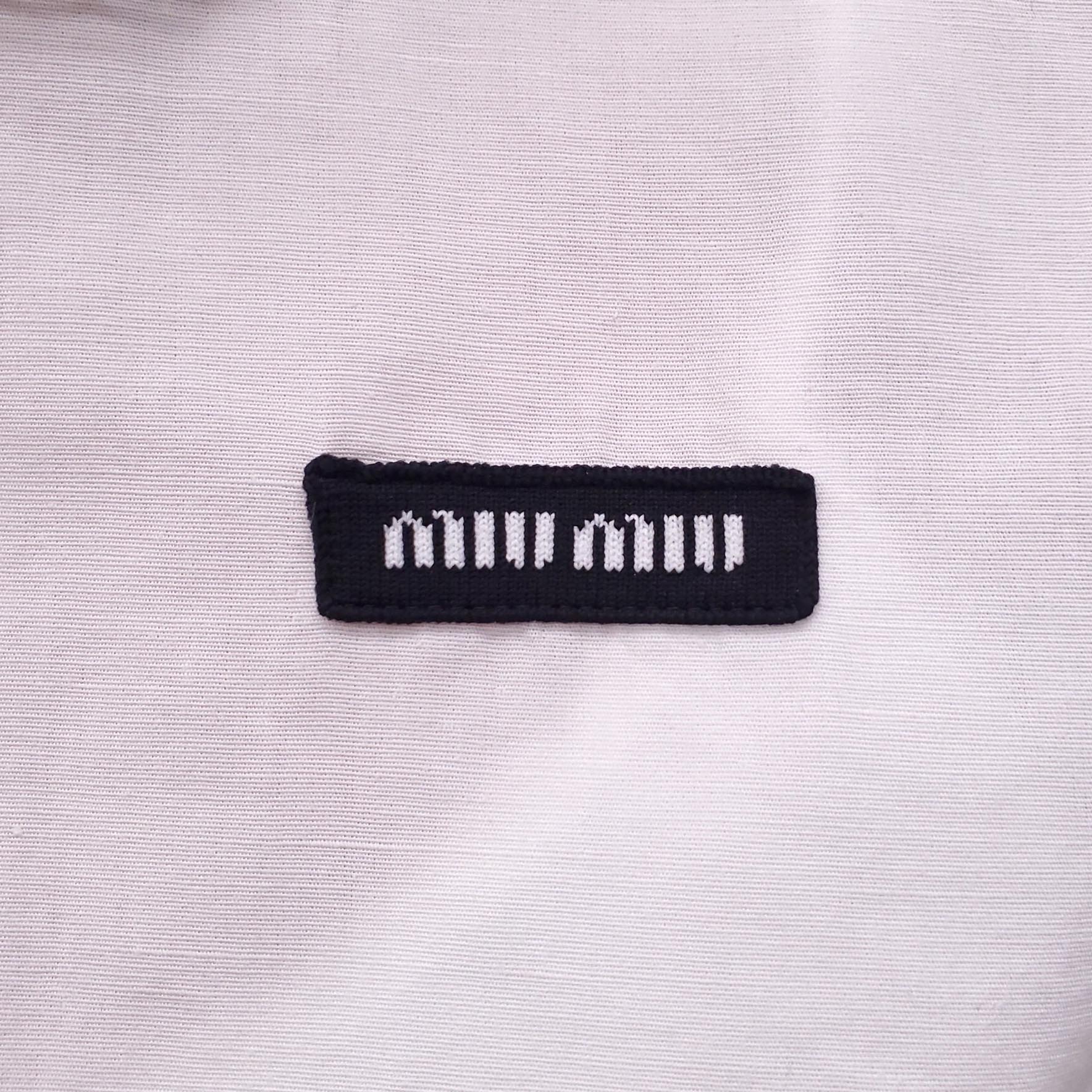 MIU MIU WHITE POPLIN BLOUSE - SIZE 36