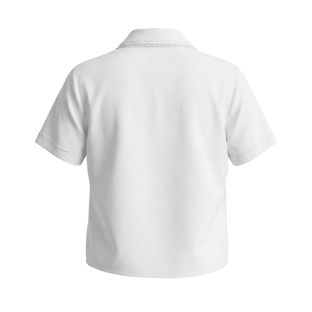 MIU MIU WHITE POPLIN WHITE SHIRT WITH LOGO - SIZE 38