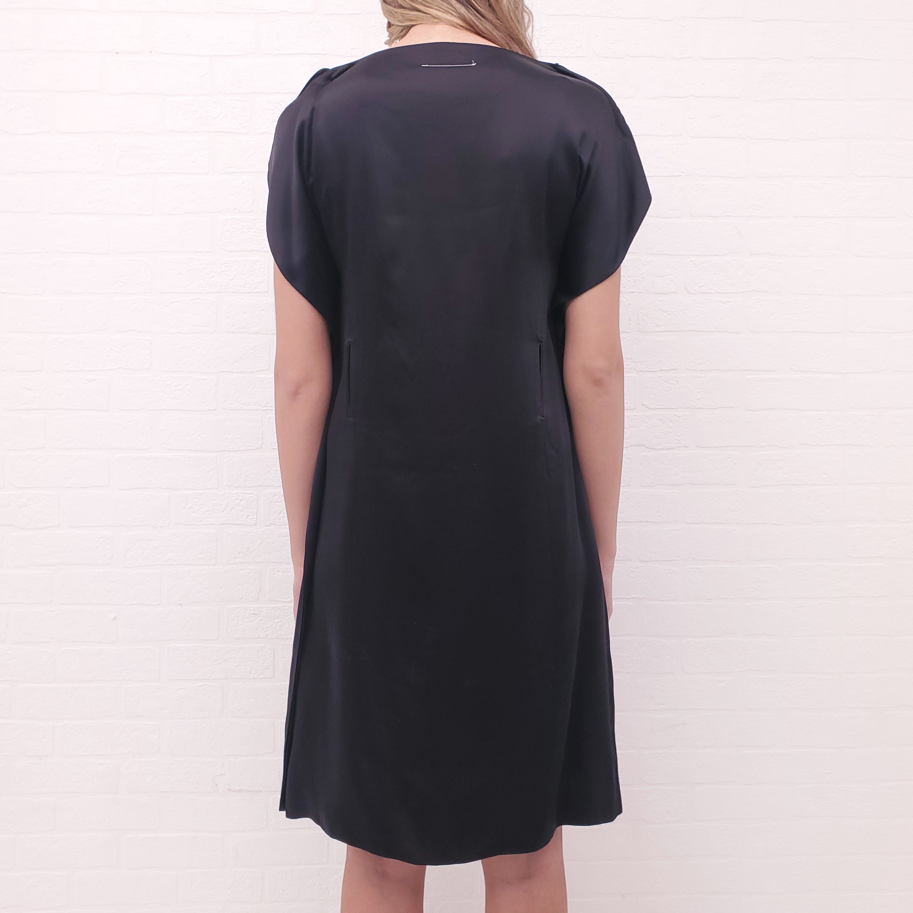 MM6 MAISON MARGIELA BLACK DRESS WITH CUT OUT DETAILS - SIZE 40