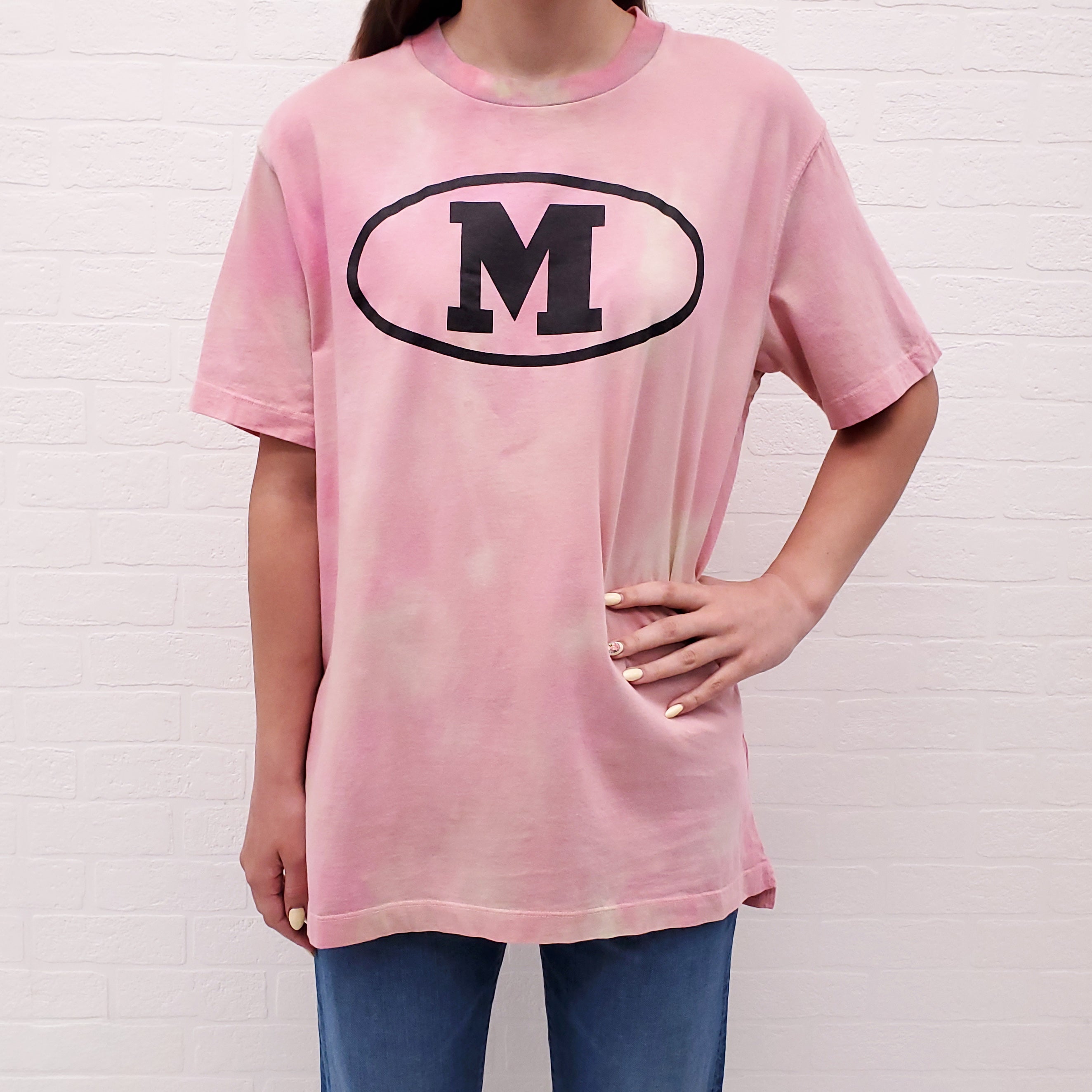 M MISSONI PINK TIE DYE LOGO T-SHIRT - SIZE L