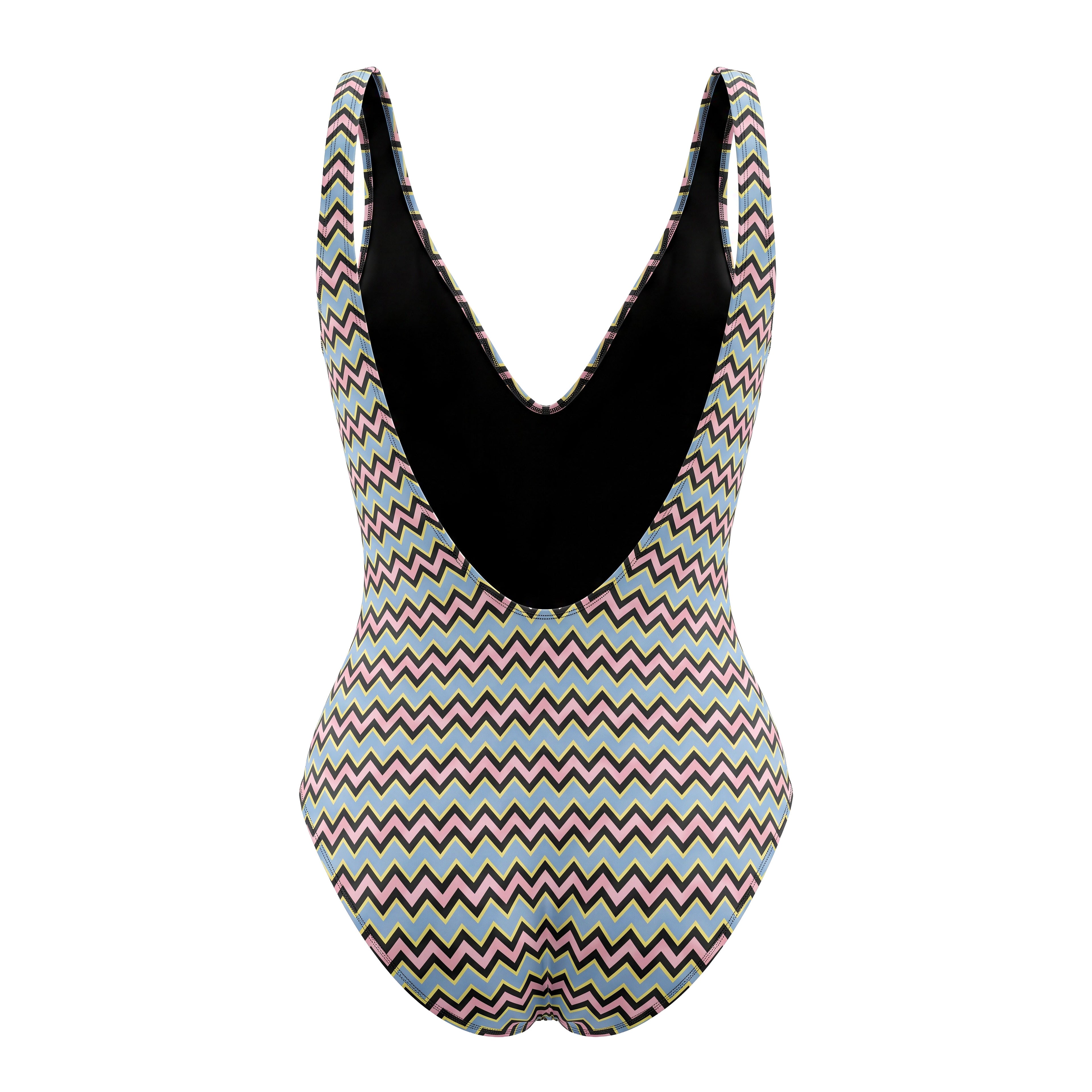M MISSONI ROUCHED ZIG ZAG SWIMSUIT - SIZE 38