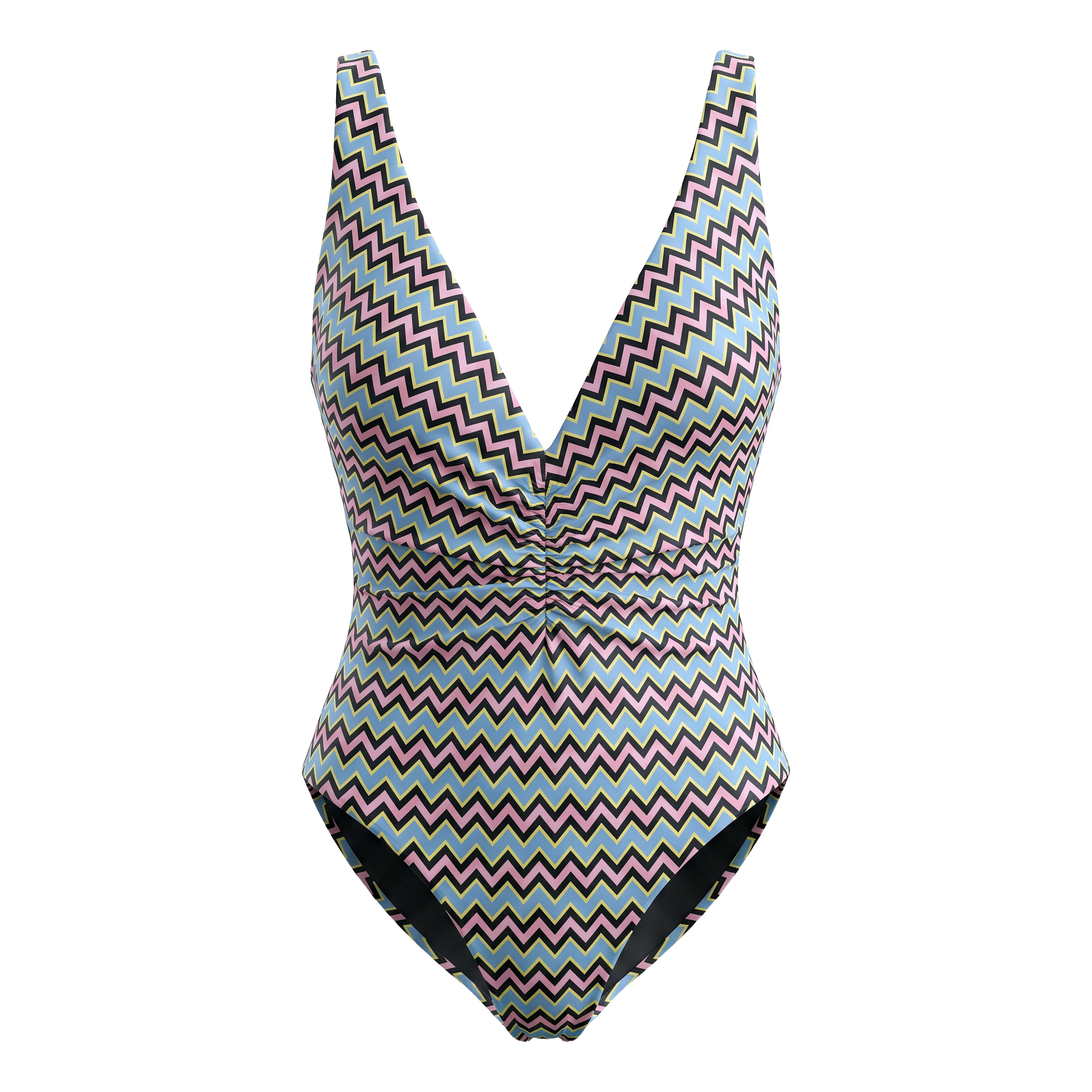 M MISSONI ROUCHED ZIG ZAG SWIMSUIT - SIZE 38