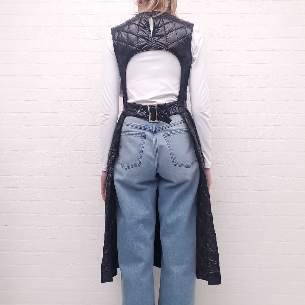 MONCLER BLACK PUFFER DRESS - SIZE 40