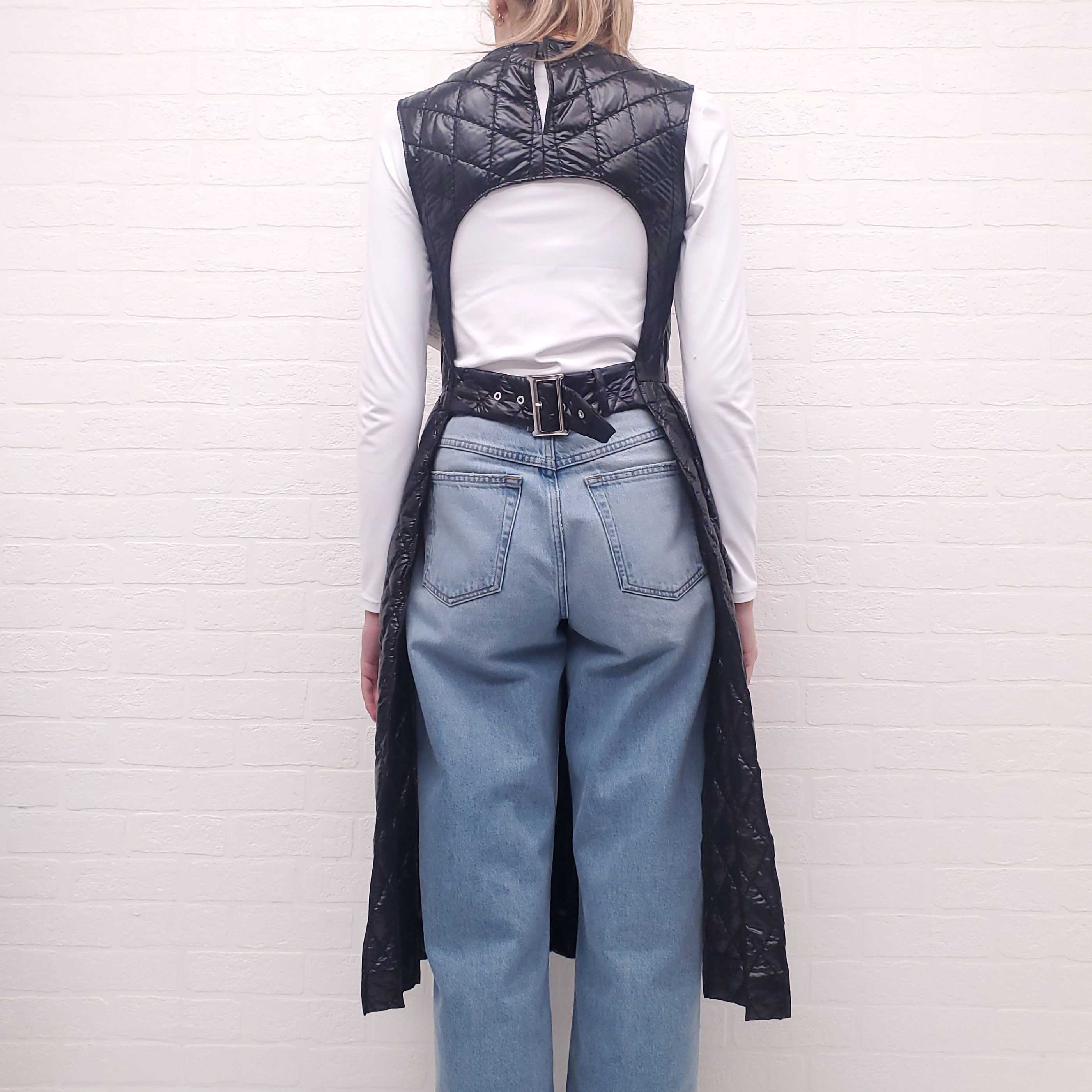 MONCLER BLACK PUFFER DRESS - SIZE 40