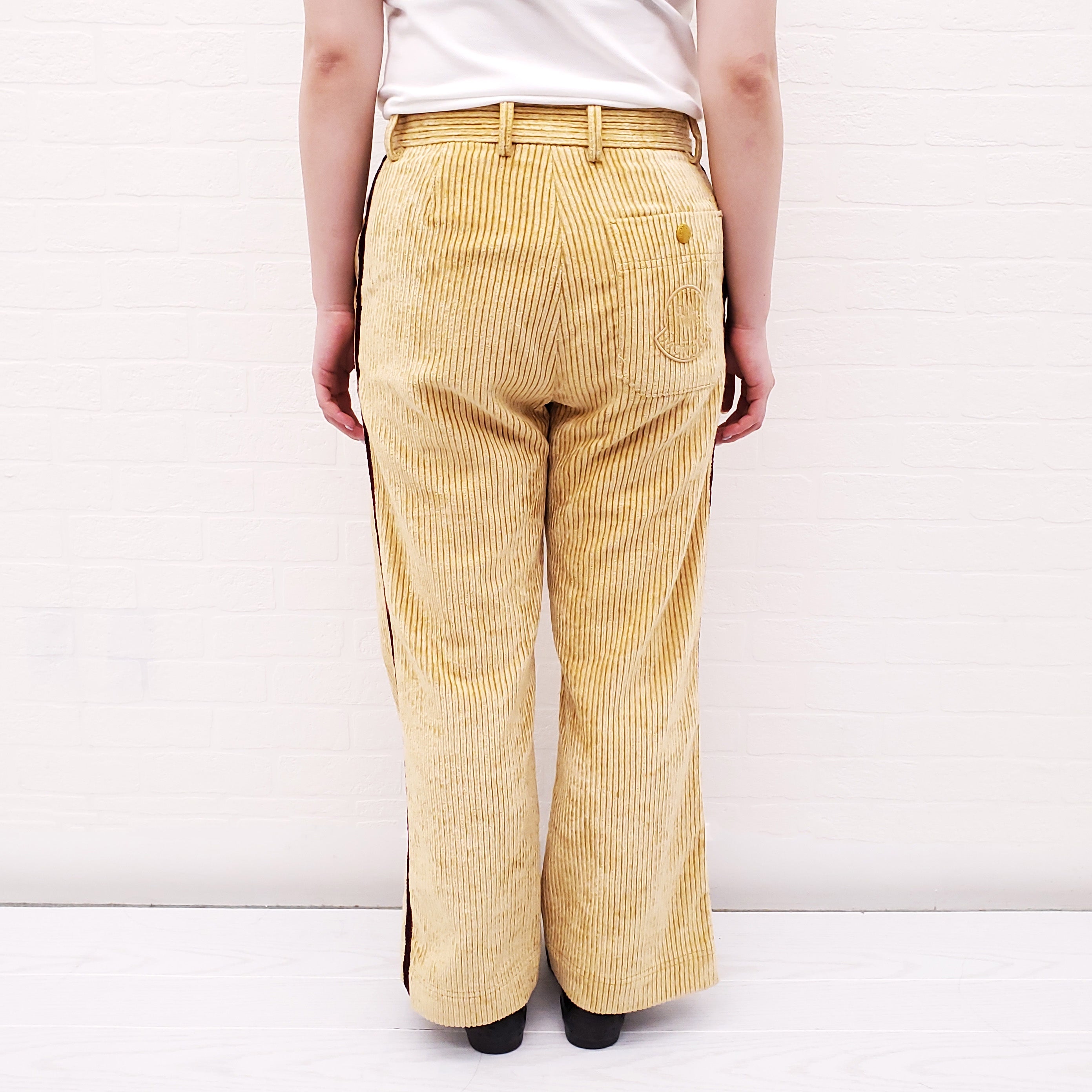 MONCLER CORDUROY STRIPE PANTS WITH LOGO POCKET - SIZE 42