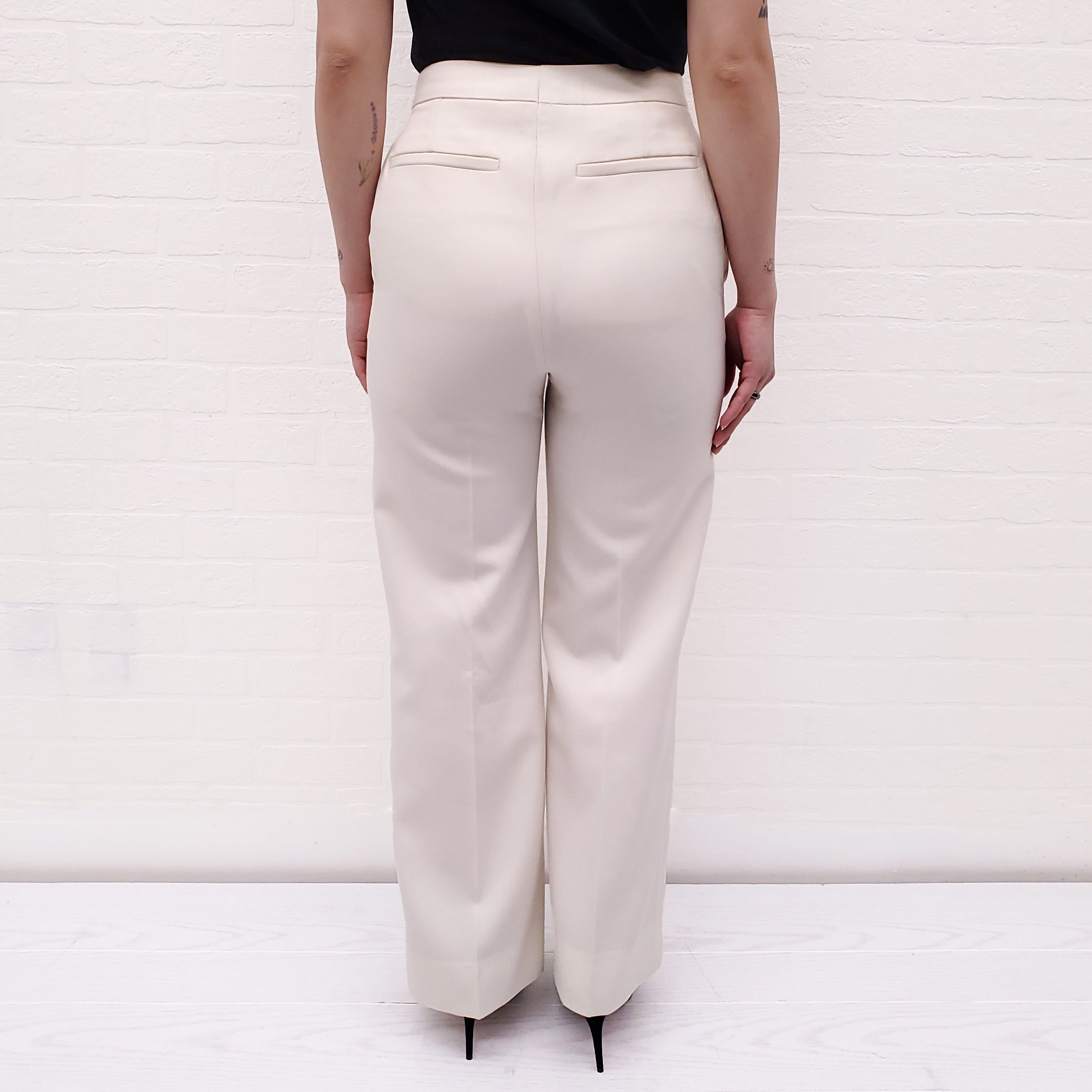 MONCLER CREAM TROUSERS - SIZE 38