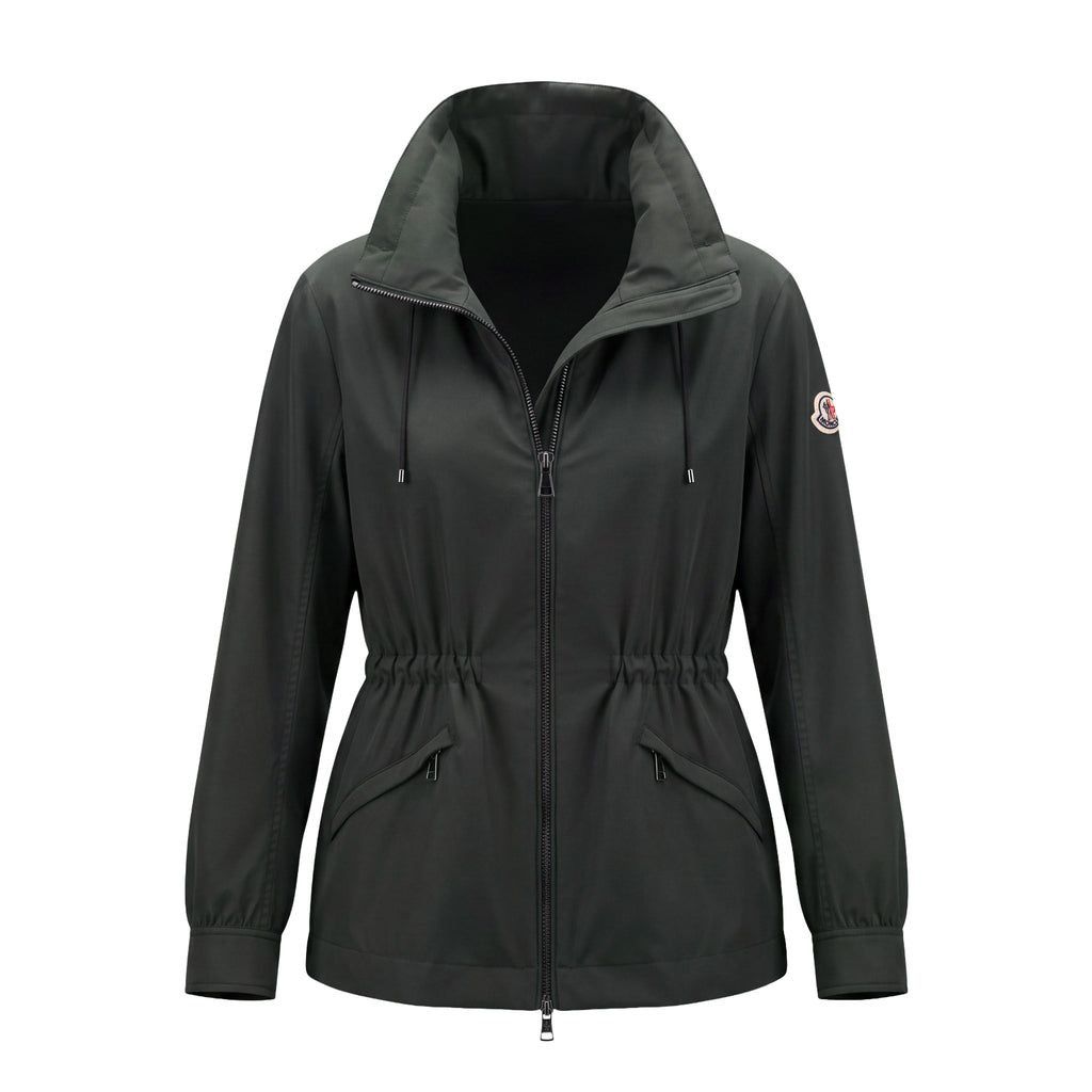 MONCLER DARK GREEN WINDBREAKER WITH LOGO - SIZE 3