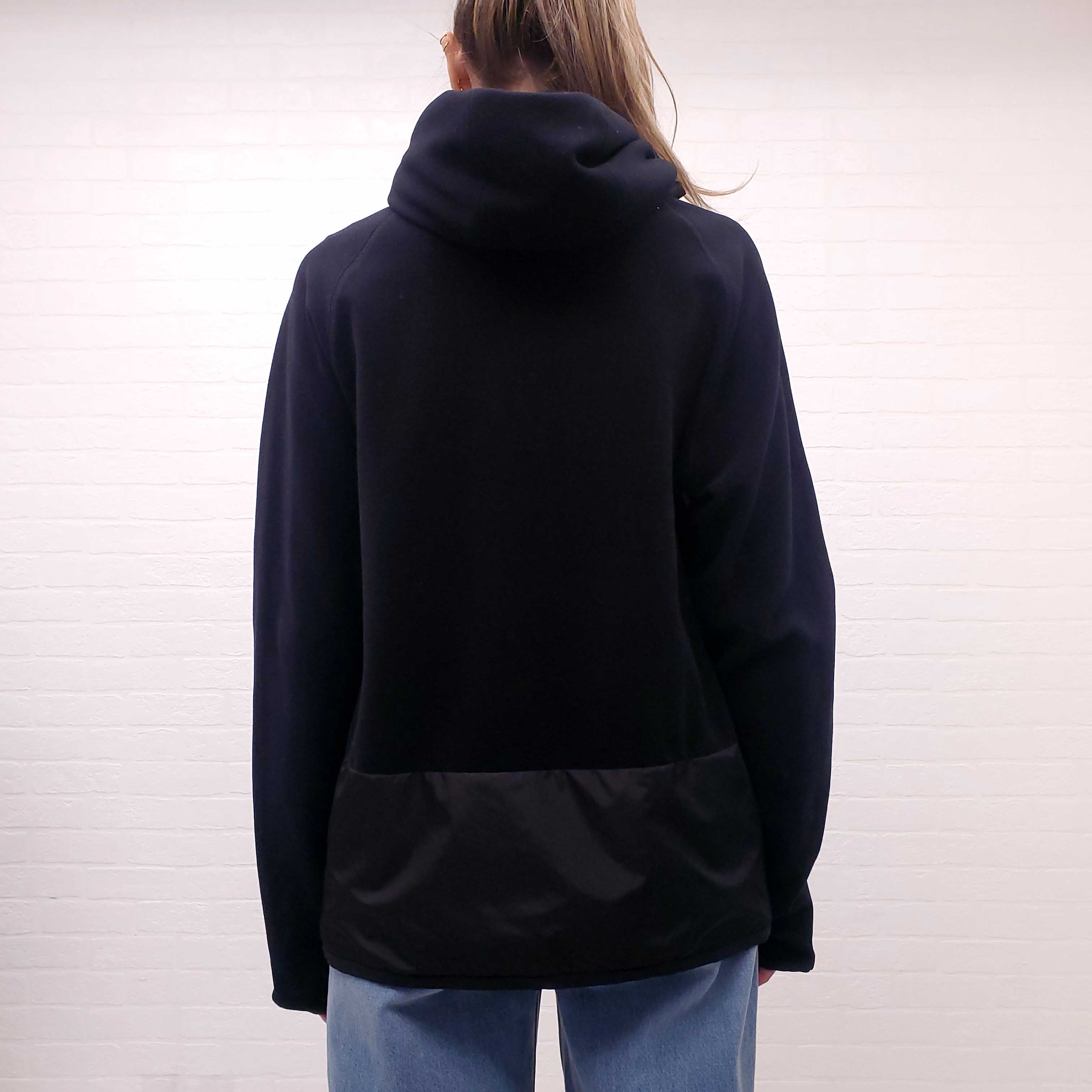 MONCLER GRENOBLE SHELL-PANELlED FLEECE HOODED SKI JACKET - SIZE XL