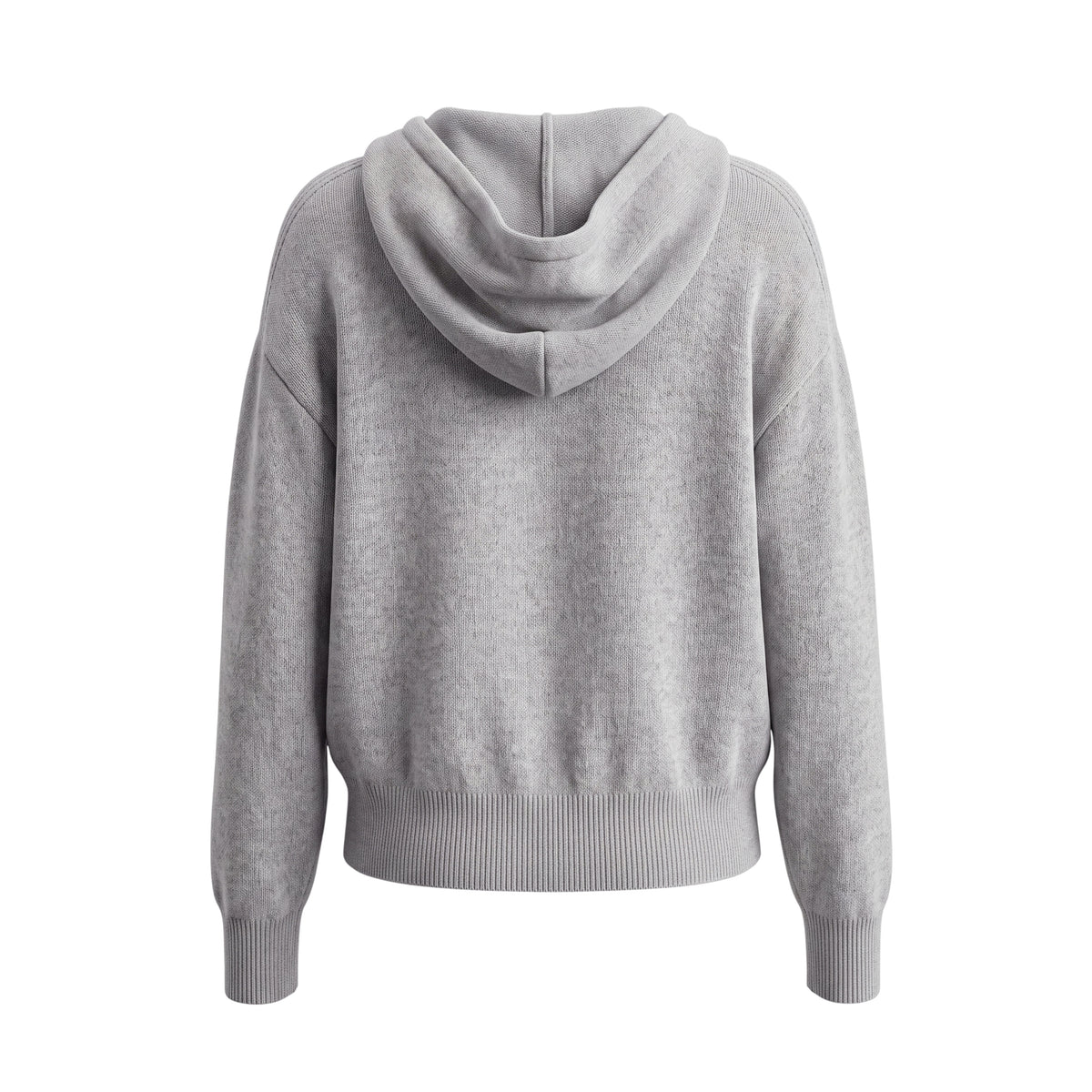 MONCLER GREY CASHMERE BLEND HOODIE WITH LOGO - SIZE S