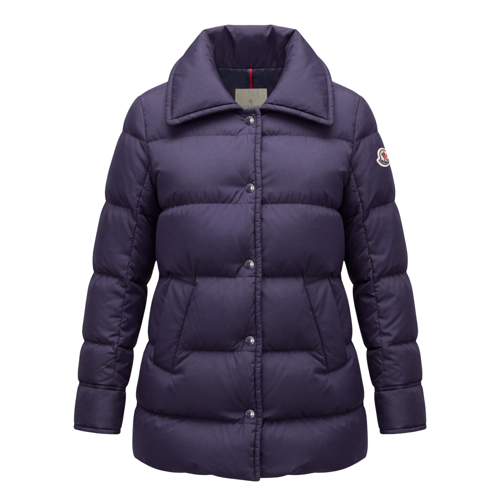 MONCLER NAVY JACKET WITH FUR - SIZE 0