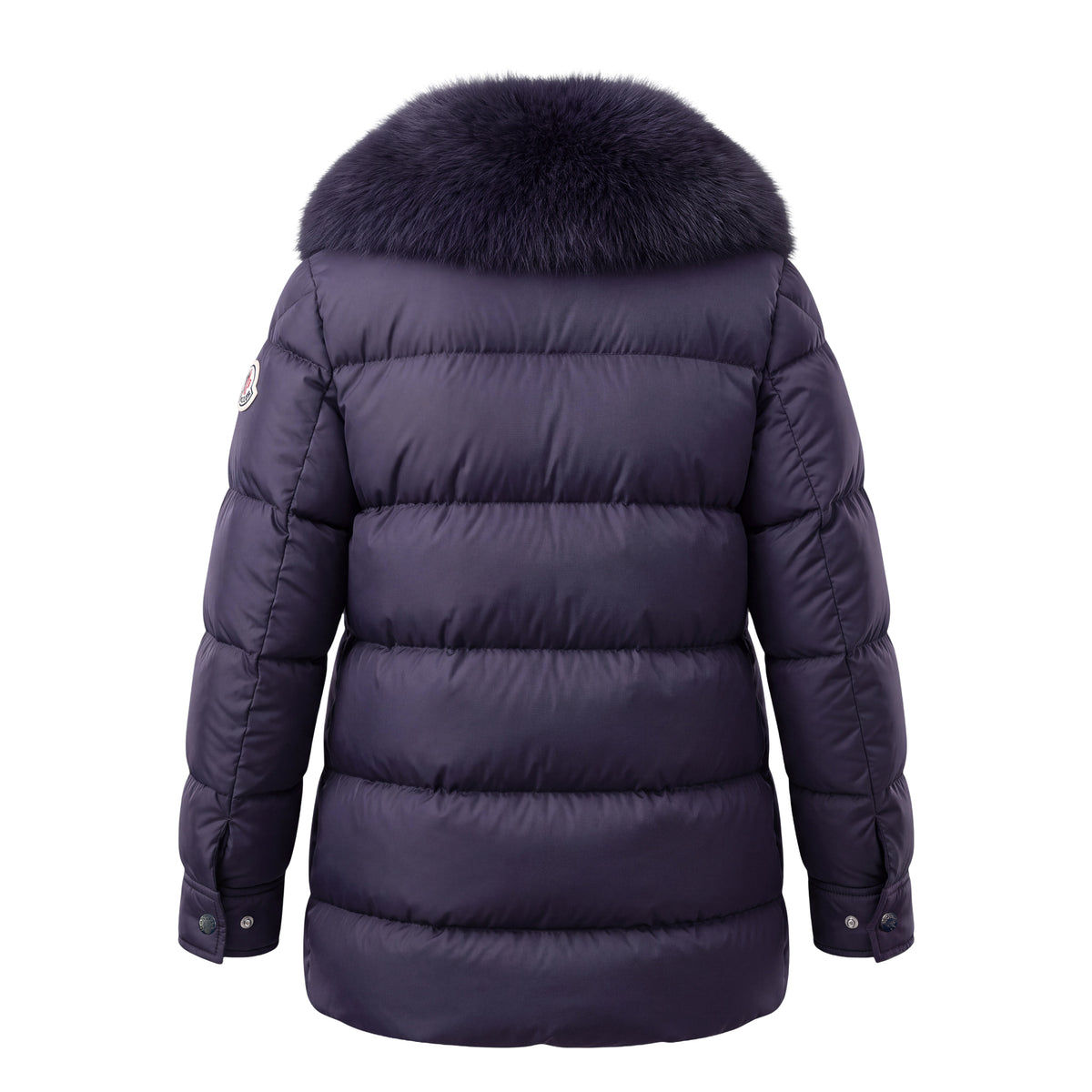 MONCLER NAVY JACKET WITH FUR - SIZE 0