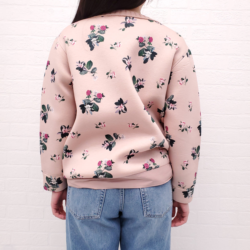MONCLER PINK FLORAL SWEATSHIRT - SIZE XS
