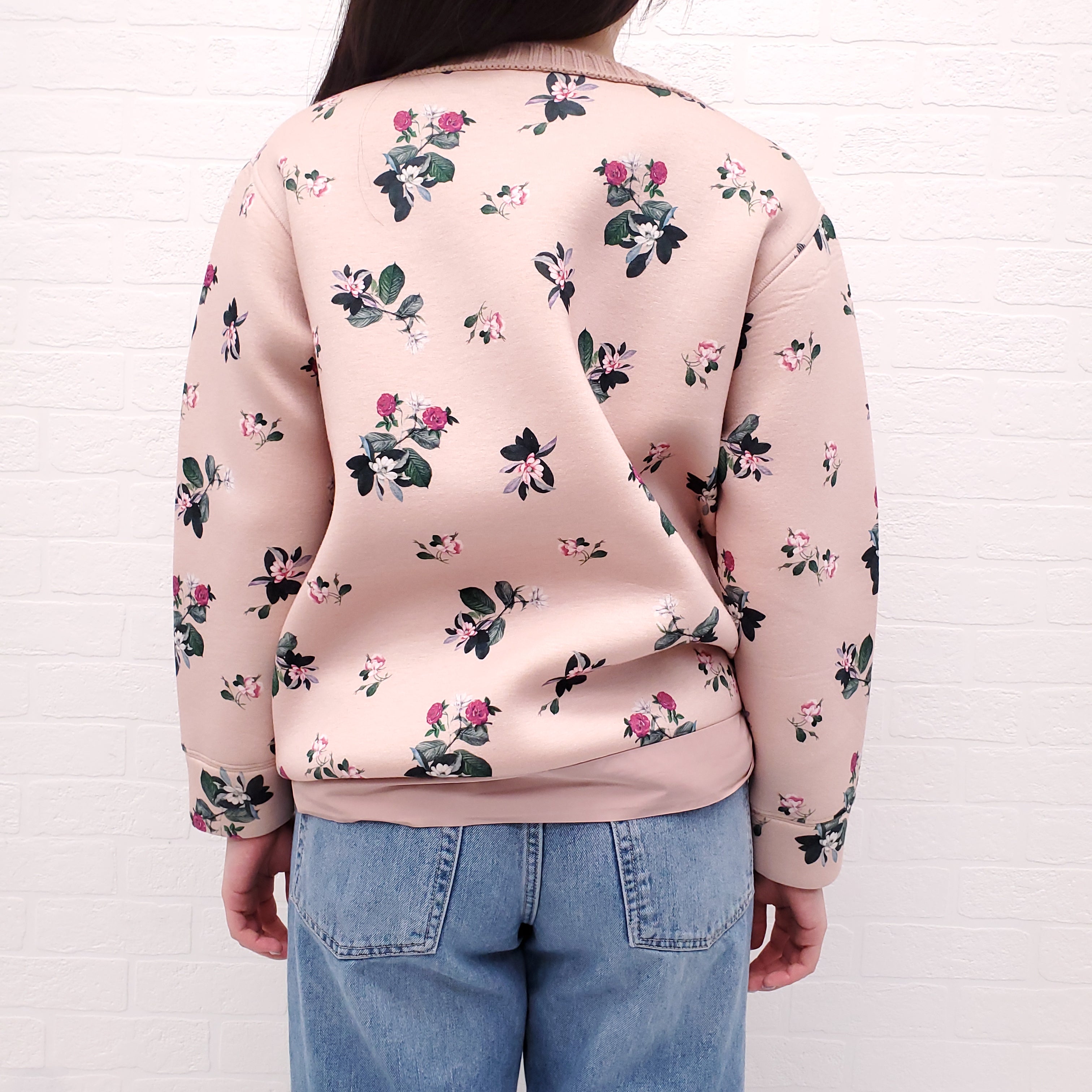 MONCLER PINK FLORAL SWEATSHIRT - SIZE XS