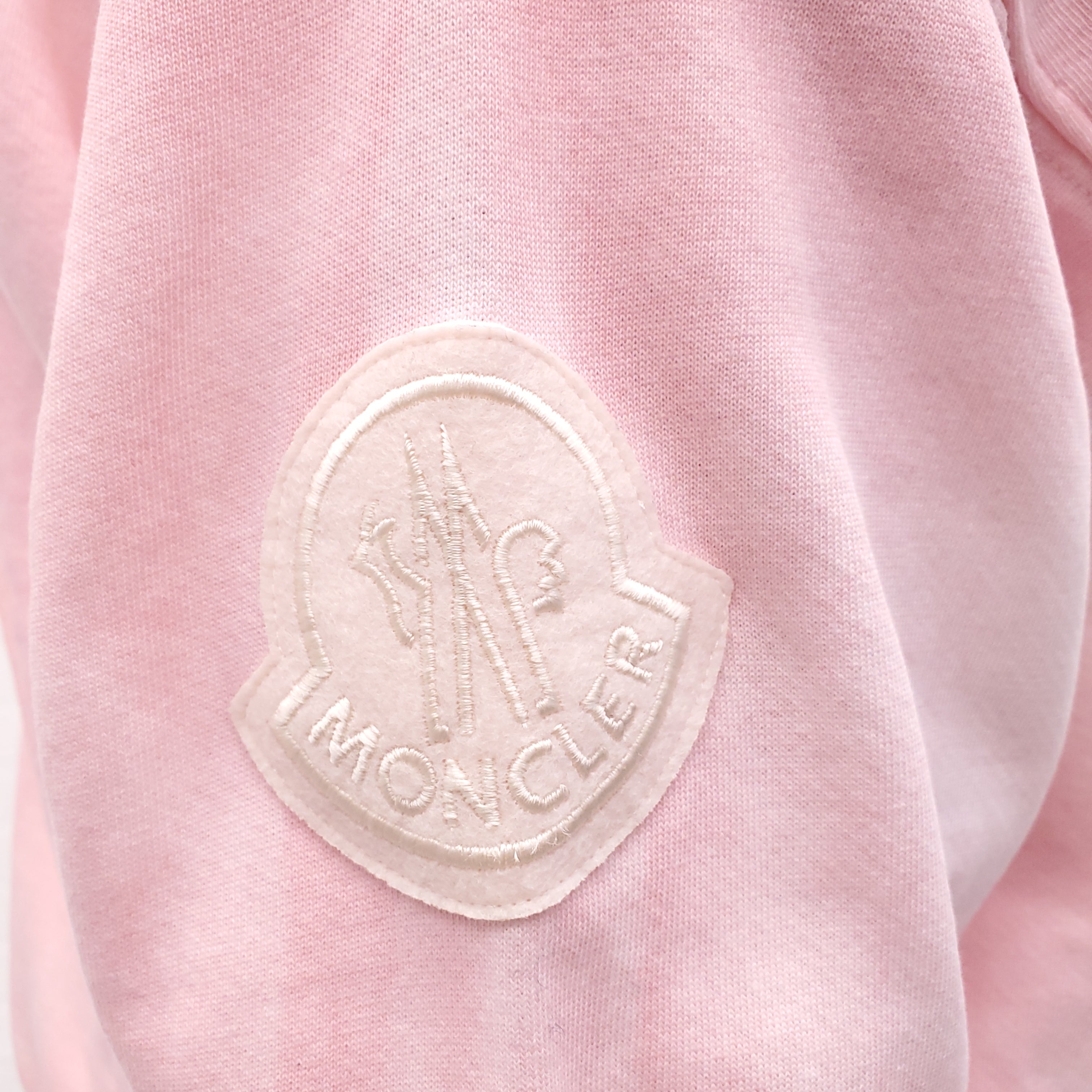 MONCLER PINK OVERSIZED TIE DYE LOGO SWEATSHIRT - SIZE XS