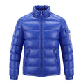 MONCLER ROYAL BLUE PUFFER JACKET WITH LOGO - SIZE 14A