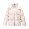 MONCLER WHITE FARE FAUX-FUR DOWN JACKET - SIZE 4