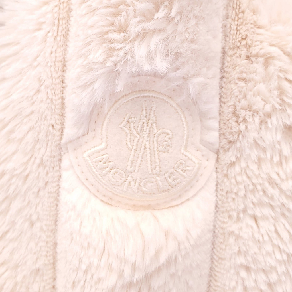 MONCLER WHITE FARE FAUX-FUR DOWN JACKET - SIZE 4