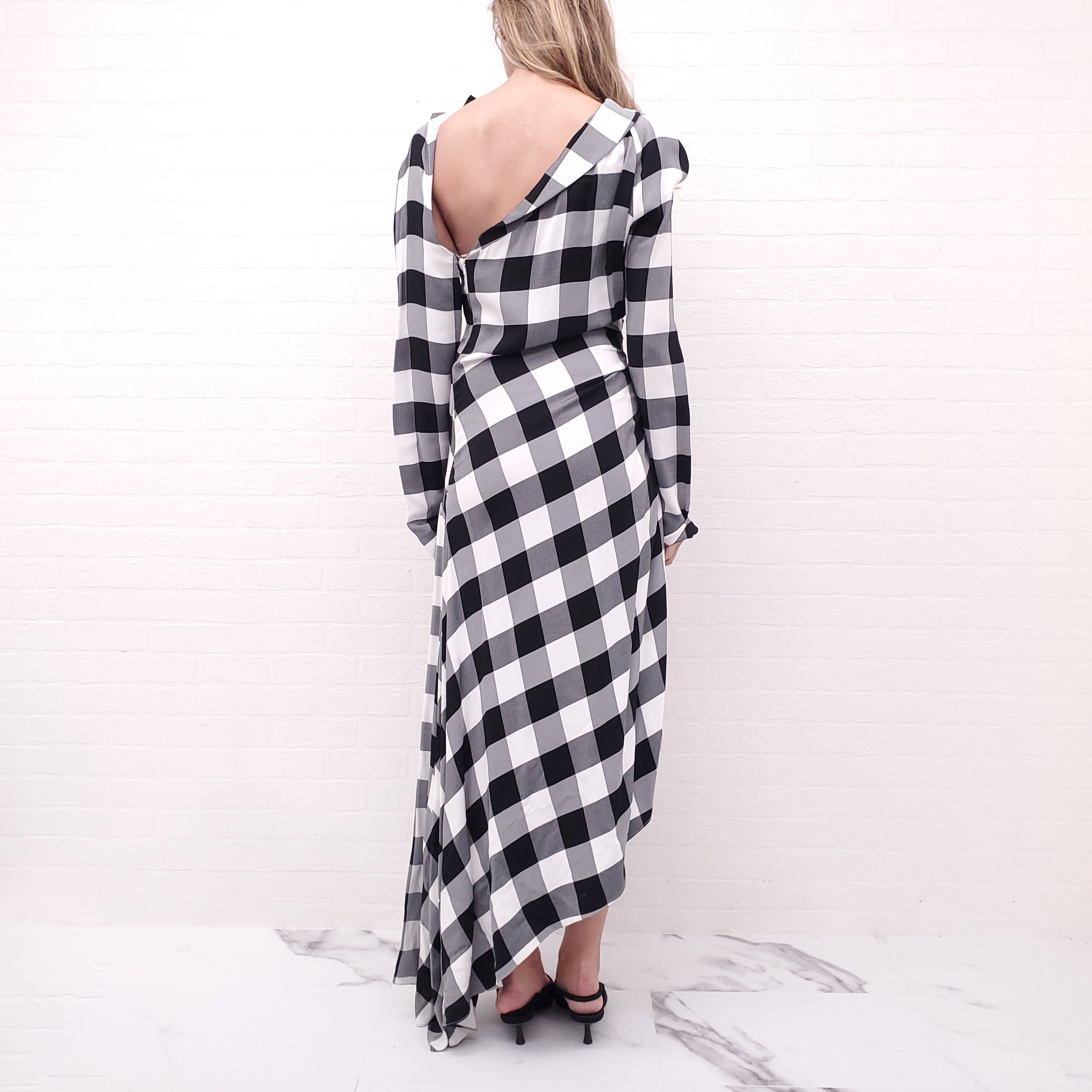 MONSE BLACK AND WHITE PLAID DRESS - SIZE 10 (FITS SIZE 6)