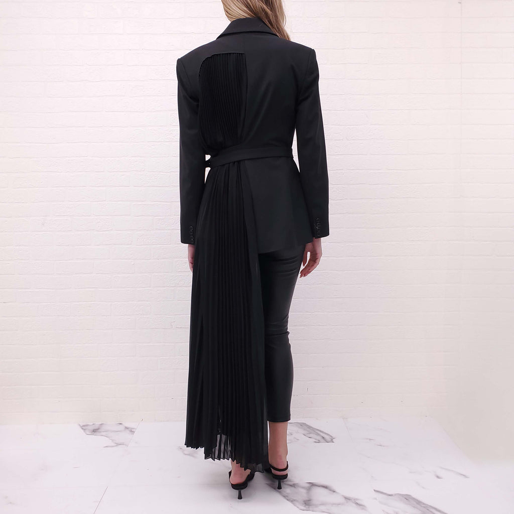 MONSE BLACK PLEATED BLAZER DRESS - SIZE 6