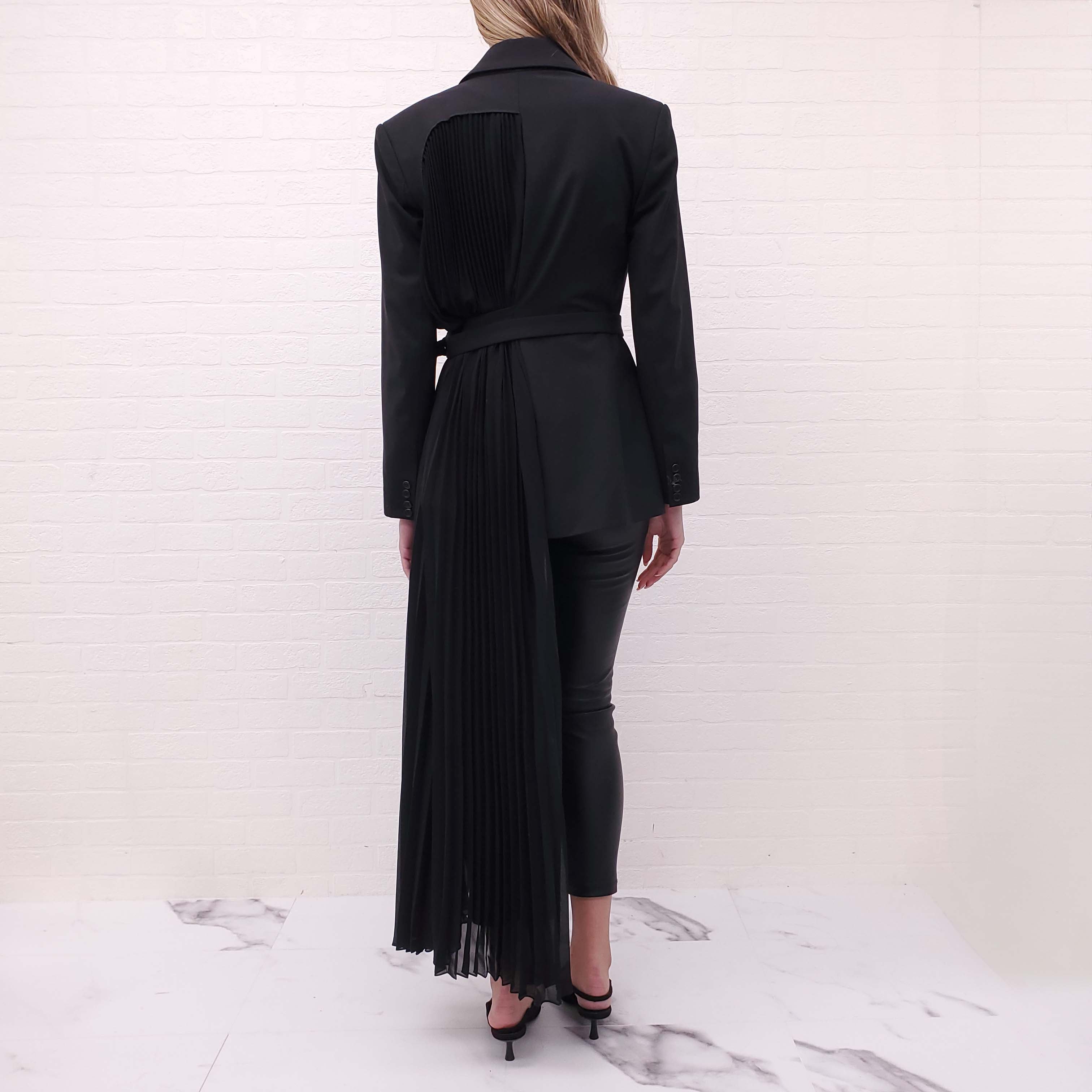 MONSE BLACK PLEATED BLAZER DRESS - SIZE 6