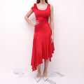 MONSE RED PANNELED ASYMMETRICAL SLEEVELESS DRESS - SIZE 4