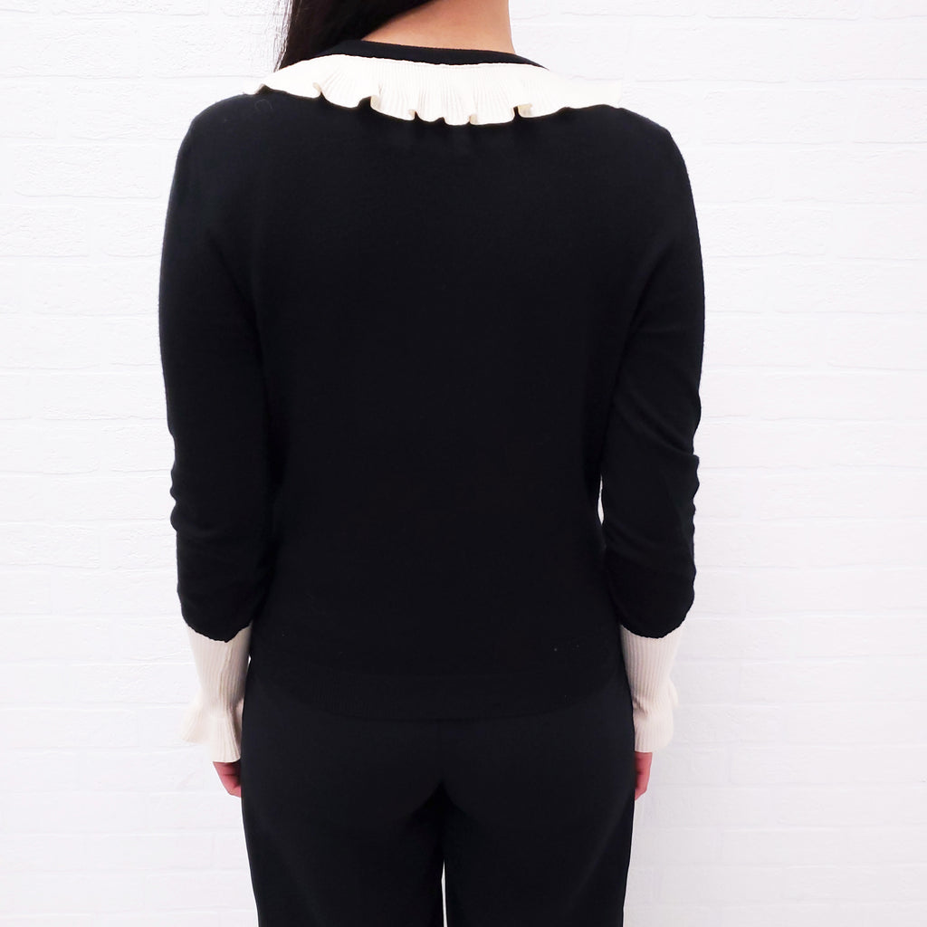 MOSCHINO BLACK AND CREAM CARDIGAN - SIZE 6