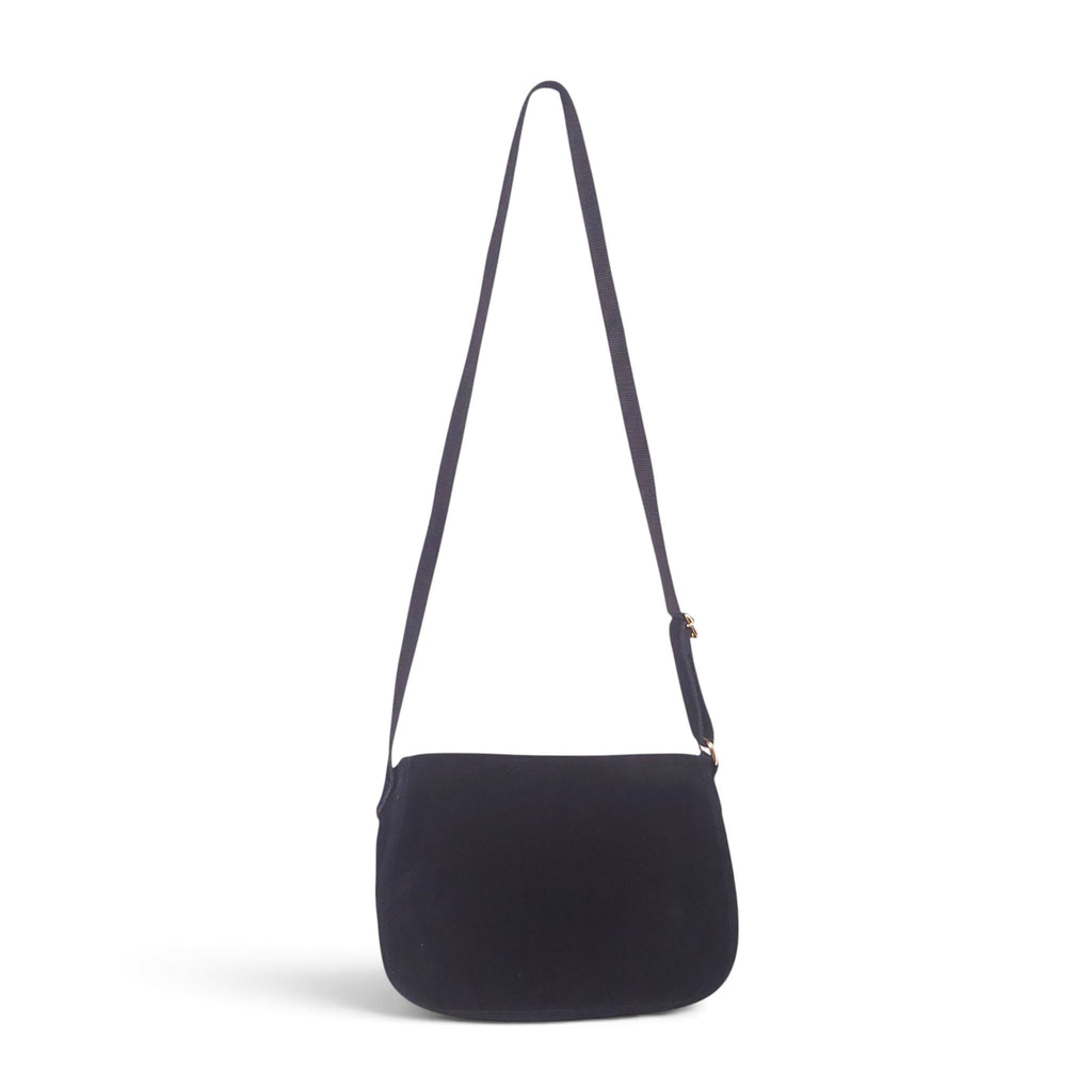 MOSCHINO BLACK SUEDE CROSSBODY BAG