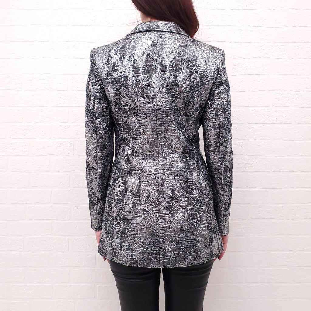 MOSCHINO BOUTIQUE METALLIC TEXTURED BLAZER - SIZE 6