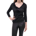 MOSCHINO COUTURE BLACK SWEATER WITH FLOWER - SIZE 8