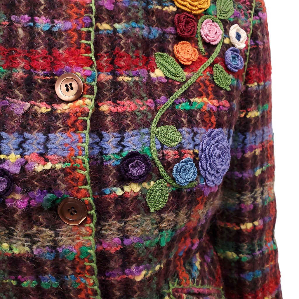MOSCHINO COUTURE MULTICOLOURED CROCHET TWEED JACKET - SIZE 6