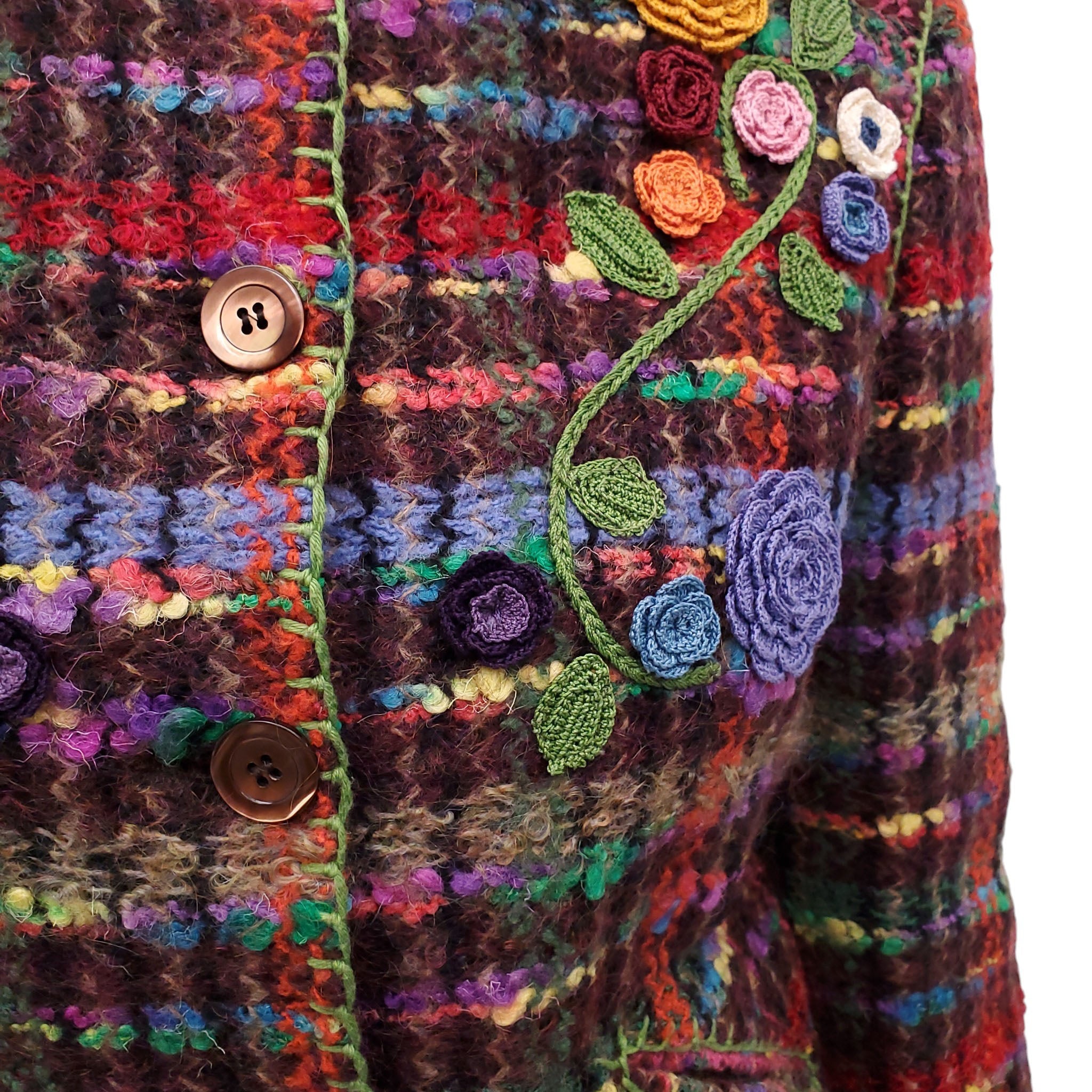 MOSCHINO COUTURE MULTICOLOURED CROCHET TWEED JACKET - SIZE 6