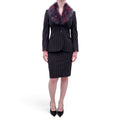 MOSCHINO PINSTRIPED FAUX FUR SUIT - SIZE 38