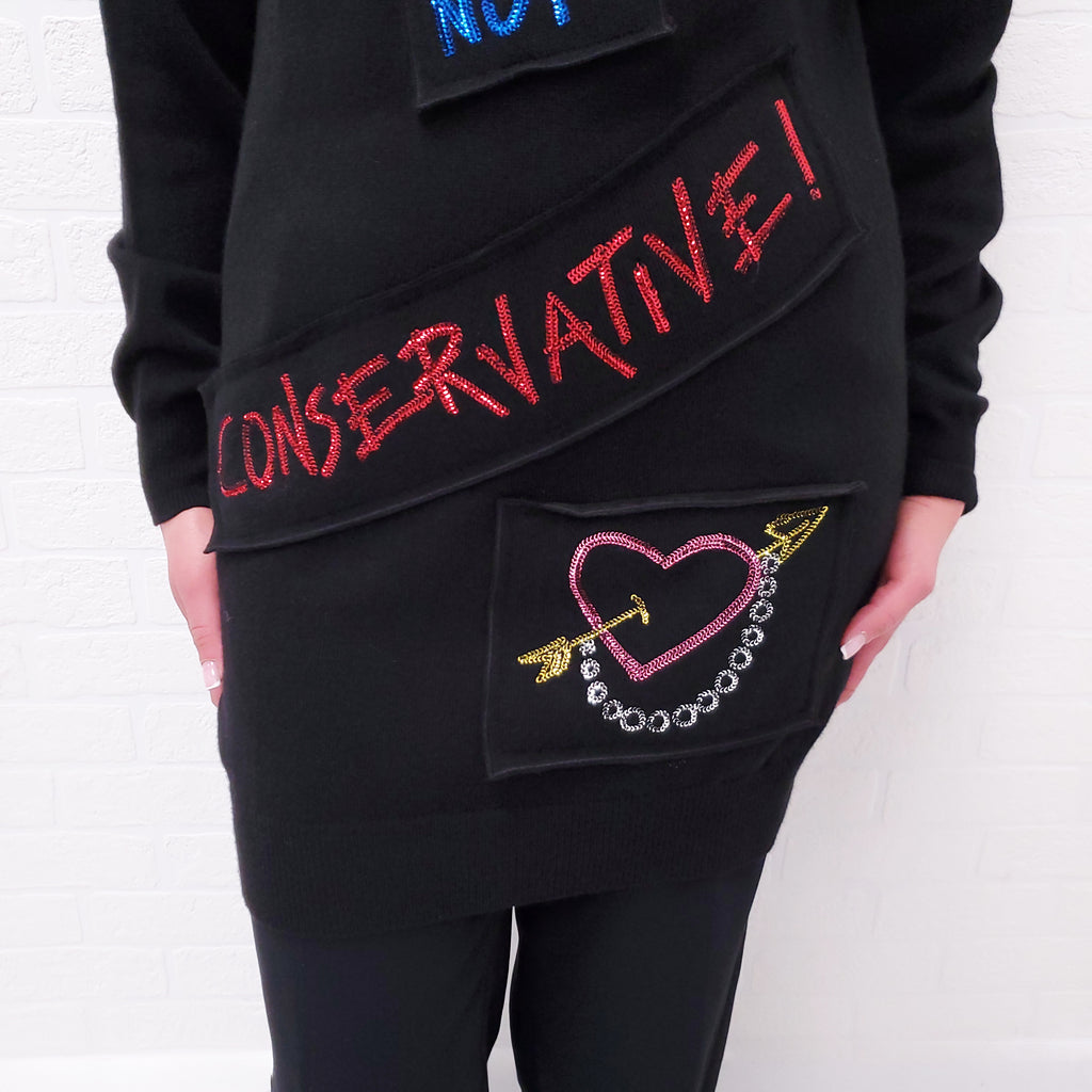 MOSCHINO SEQUIN SWEATER - SIZE 36