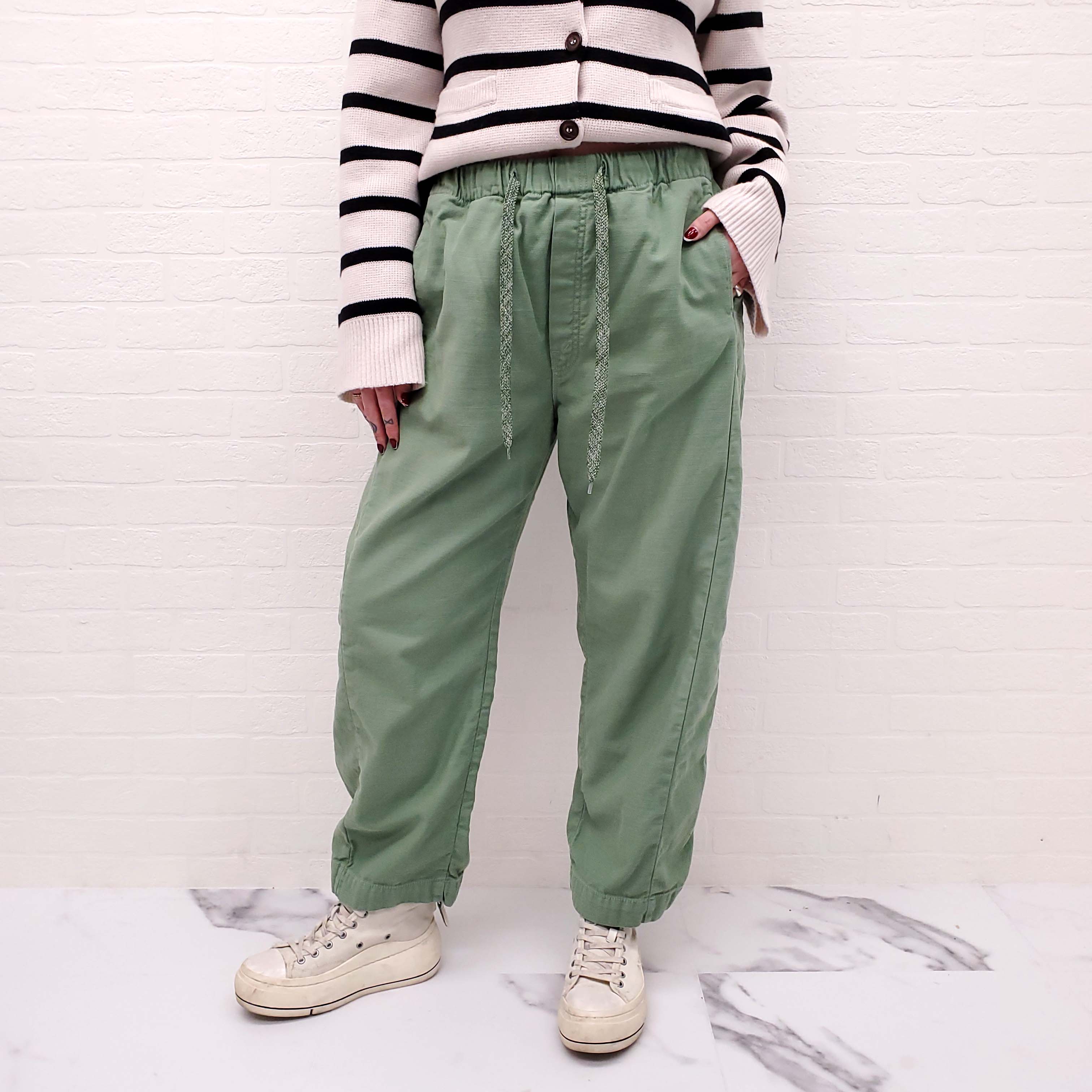 MOTHER GREEN 'THE DRAWN HALF PIPE ANKLE’ PANTS - SIZE 30