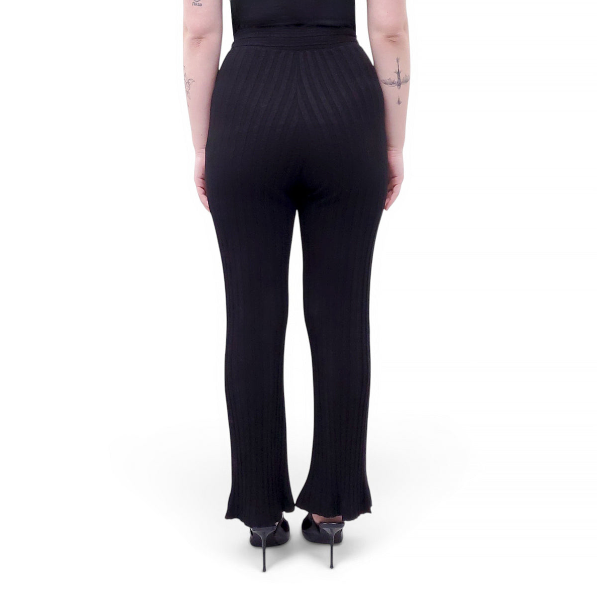 MOTHER MOVE IT BLACK RIBBED SWEATPANTS - SIZE S