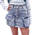 NATASHA ZINKO CARGO DENIM MINI SKIRT - SIZE M