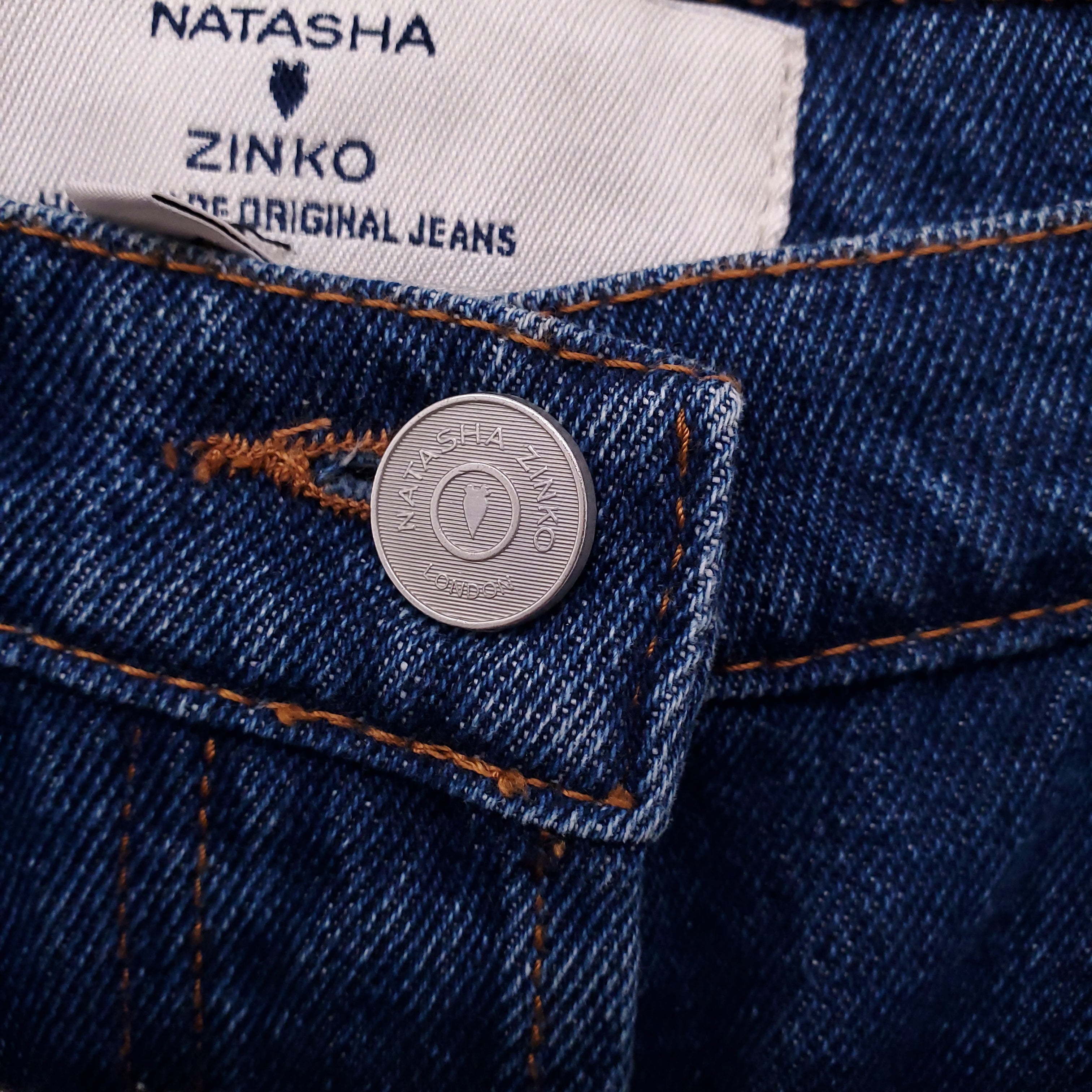 NATASHA ZINKO TRIPLE WAISTBAND JEANS - SIZE 34