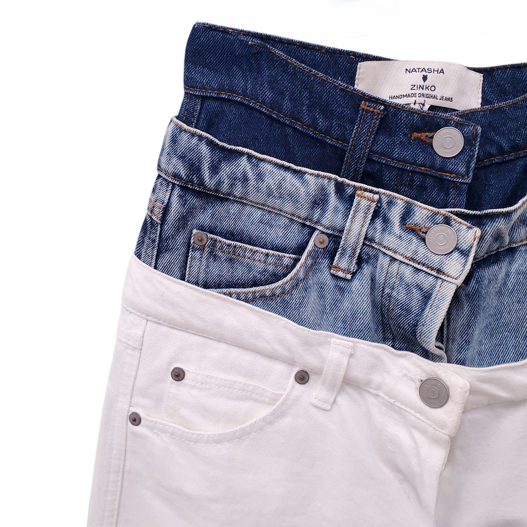 NATASHA ZINKO TRIPLE WAISTBAND JEANS - SIZE 34