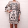 NEEDLE & THREAD BLACK & CREAM SEQUIN DRESS - SIZE 8