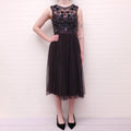 NEEDLE & THREAD PLUM FLORAL SEQUIN TULLE DRESS - SIZE 8