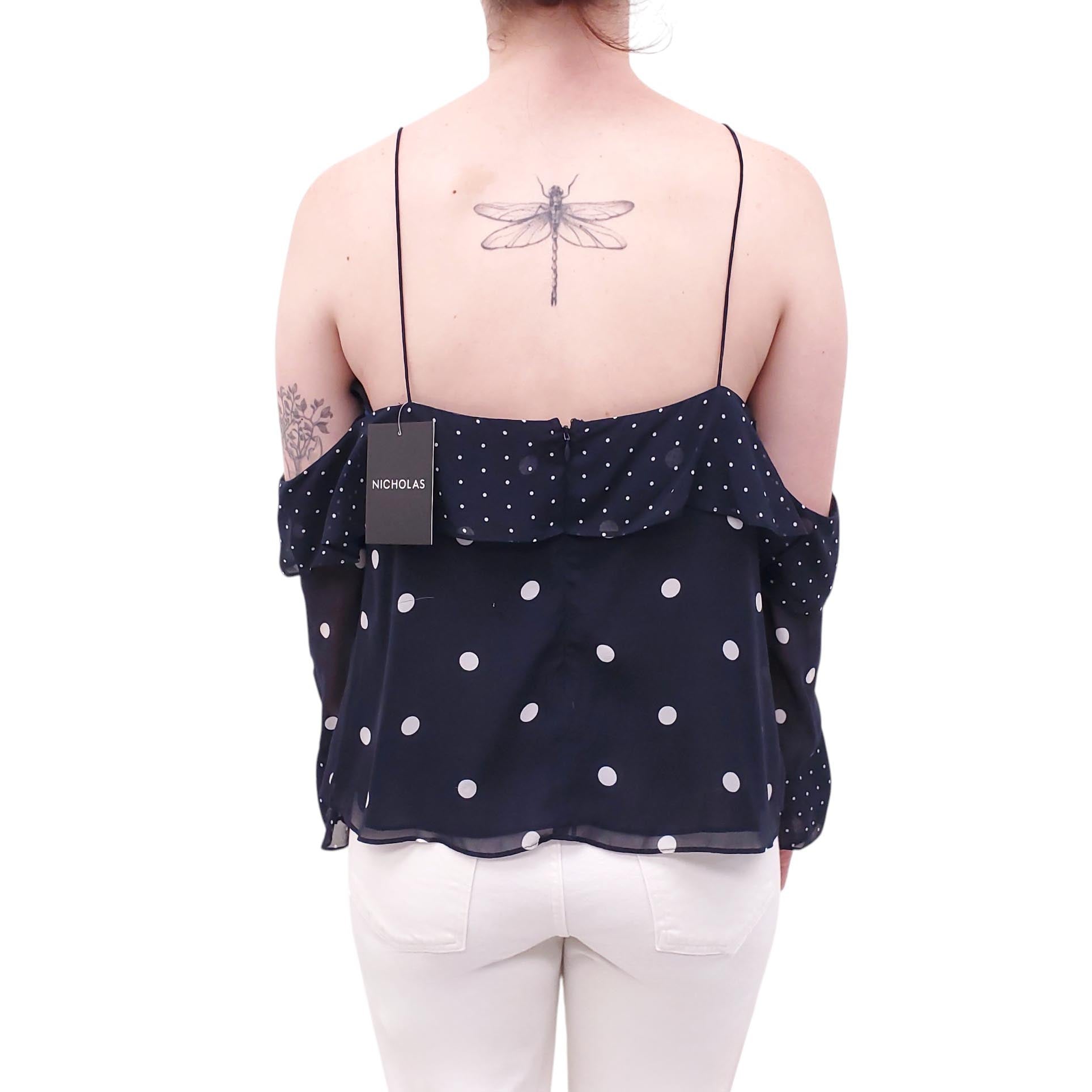 NICHOLAS NAVY POLKA DOT TANK TOP - SIZE 6